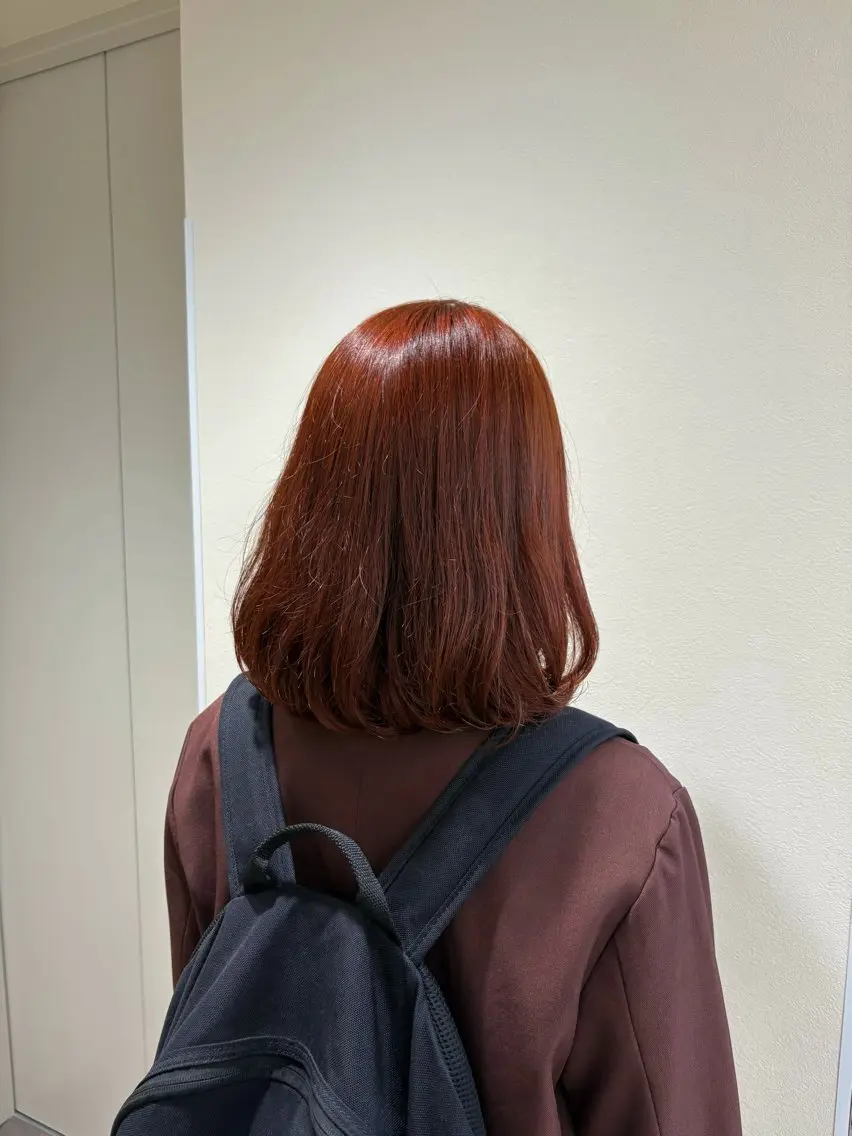 ミディアム カラー ブリーチ ブリーチなしカラー オレンジ カット¦透明感カラー ¦サツキ🎀🌙のヘアスタイル
