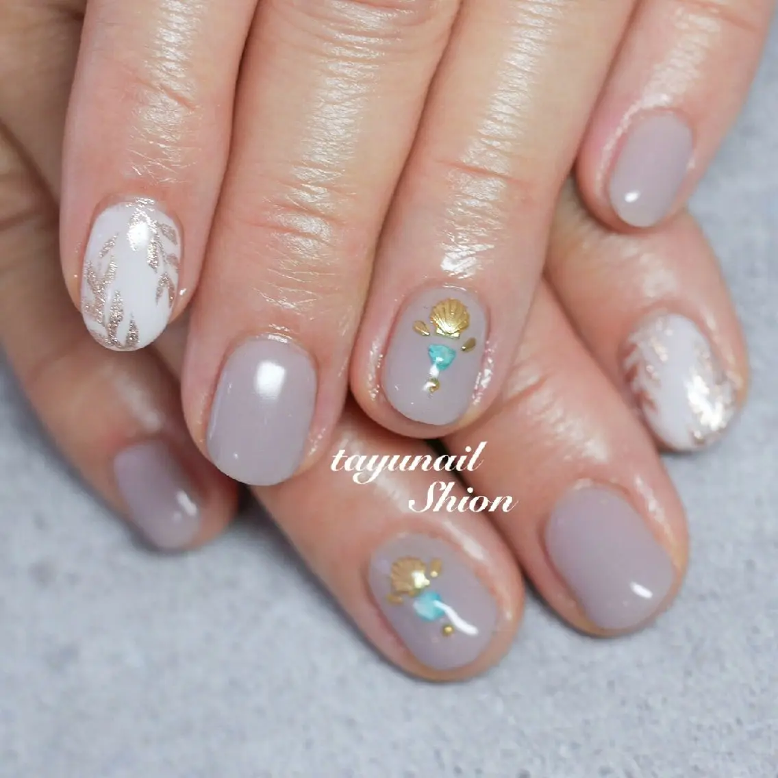 ネイル ジェルネイル パラジェル 夏ネイル ネイルサロン 【たゆnail】のネイルデザイン