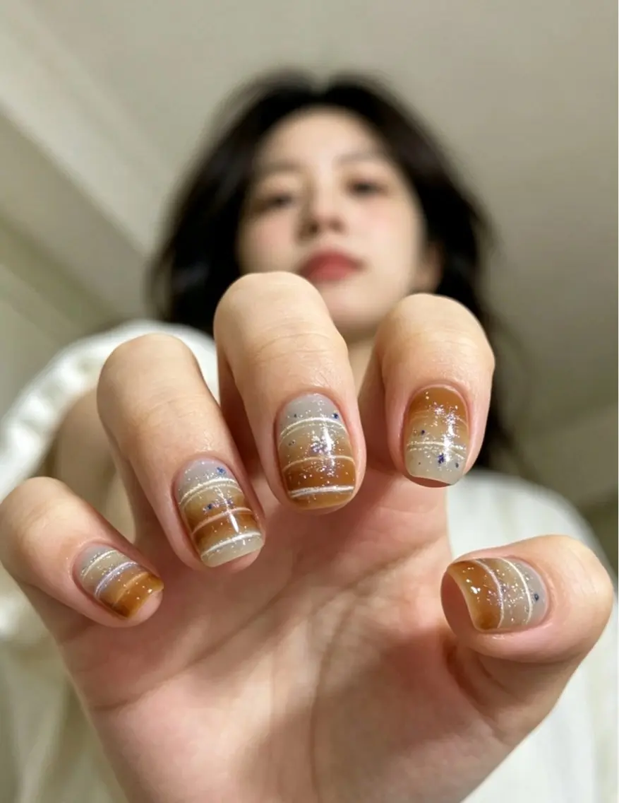【マラードカラーグラ】60分¥3500 秋の砂漠🍂短爪にお薦め!ジェルオフ+¥1000長さ出し1本+10分¥500の写真