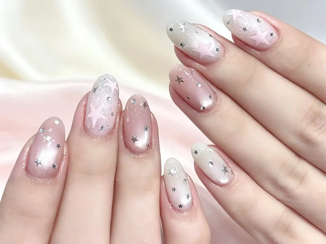 メンズ ネイル メンズ韓国風 オーロラネイル チークネイル 長さ出し フレンチネイル ハンドネイル ハンドケア NEW NAIL 池袋のネイルデザイン