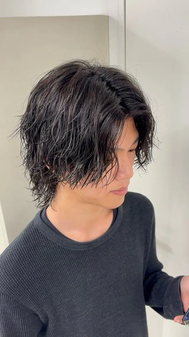 ショート パーマ メンズ カット パーマ 名古屋メンズパーマ /松井生のヘアスタイル