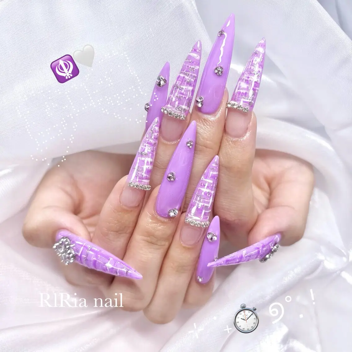 ネイル アートネイル ロングネイル ツイードネイル ハンドネイル 🎀RIRia nail🎀のネイルデザイン
