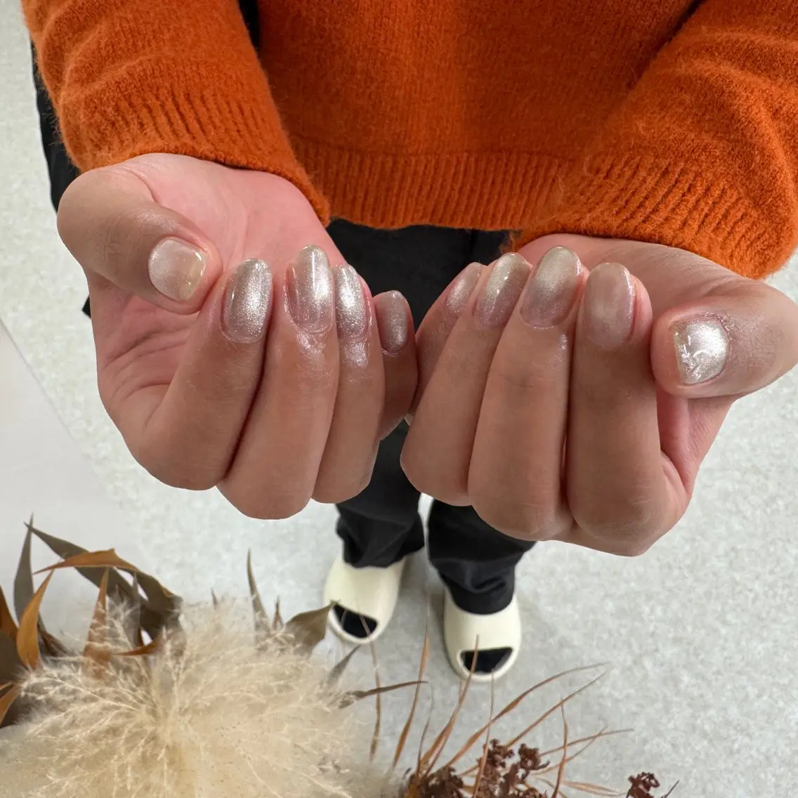 ネイル マグネットネイル シルバー kkumnail RANのネイルデザイン