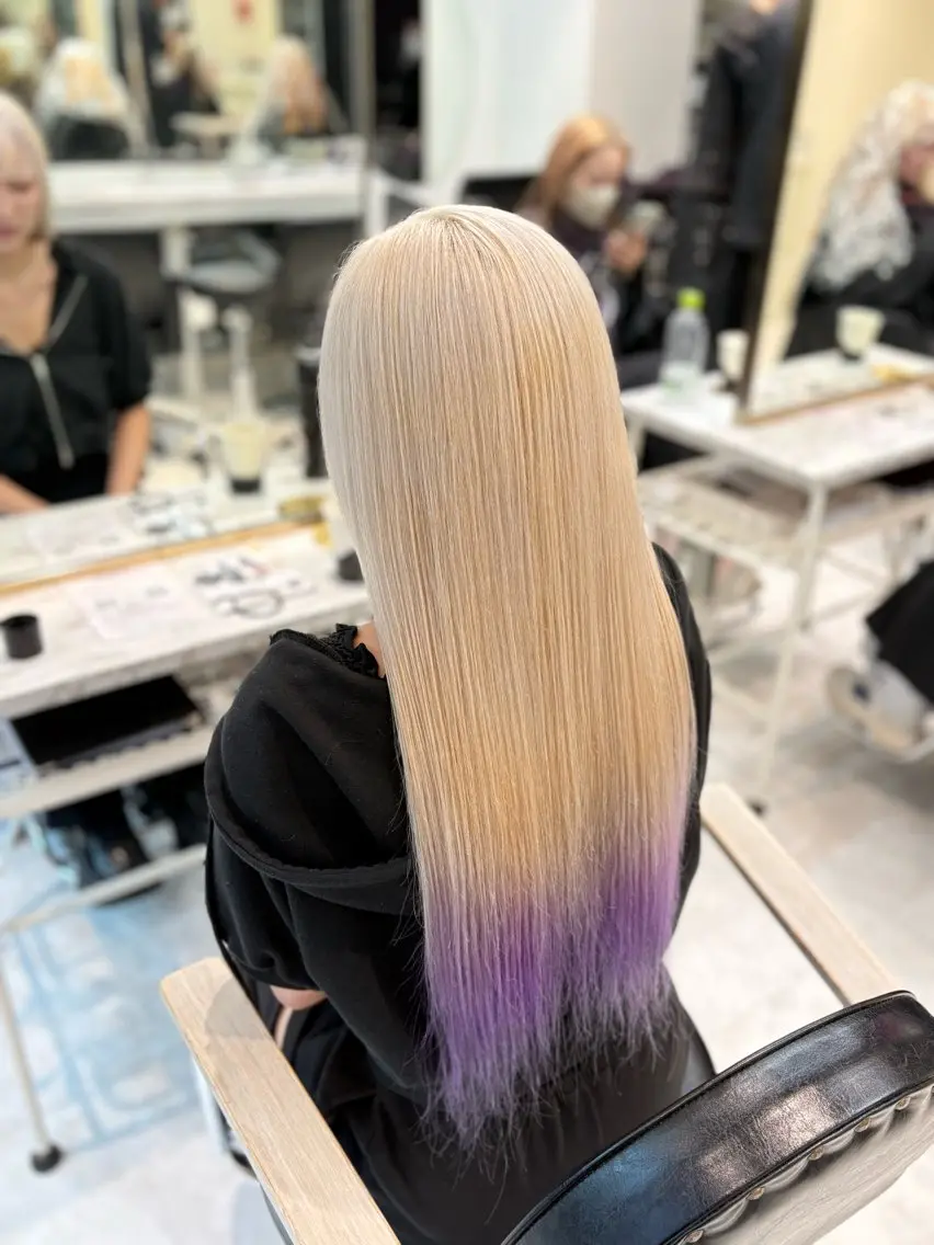 ロング カラー 抜きっぱなしブロンド ブロンド ヘアカラー トリートメント ヘアセット 色落ち綺麗🩰ハイ トーン🎀RINKAのヘアスタイル