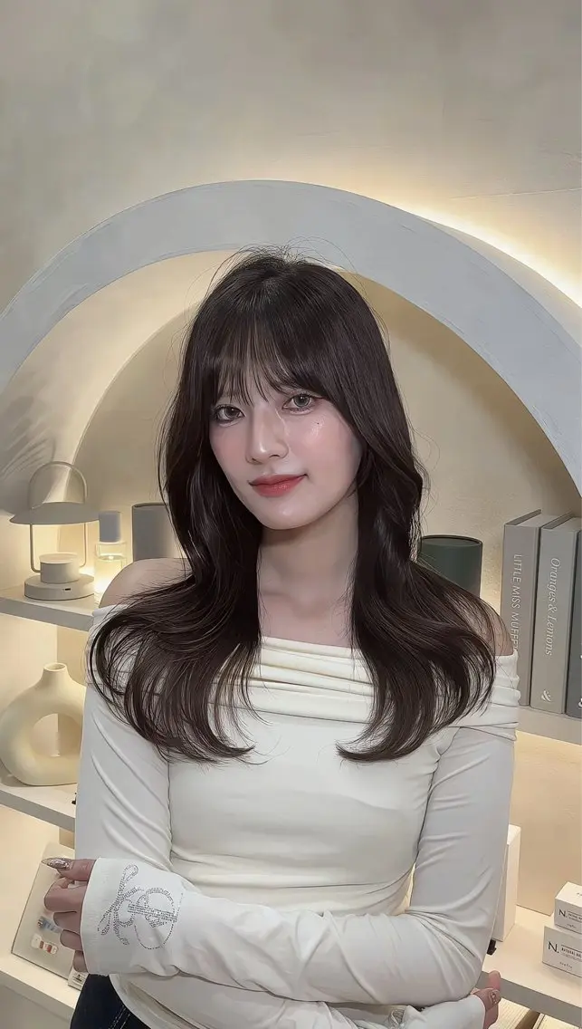 ロング カット ヘアカラー トリートメント グレージュ/艶髪🩶 韓国風/顔周り/輝士のヘアスタイル