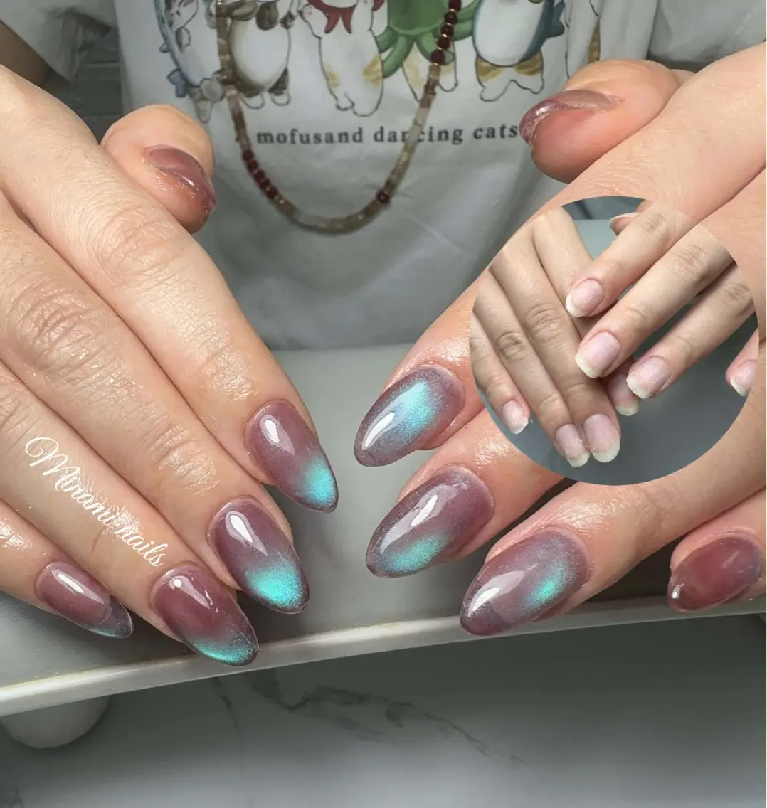 ネイル アートネイル ガーリー キラキラネイル 韓国ネイル マグネットネイル ハンドネイル Minami Nailsのネイルデザイン