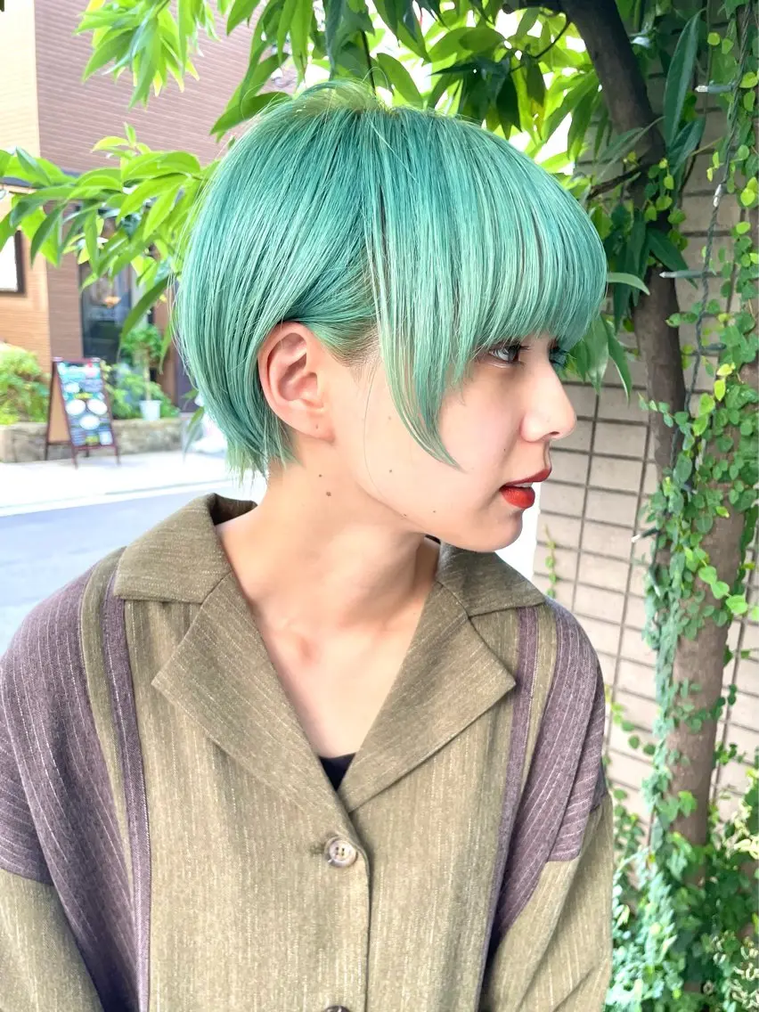 ショート ショートヘア カット ヘアカラー トリートメント ハイトーン/レイヤー /ウルフ⭐️永田⭐️のヘアスタイル