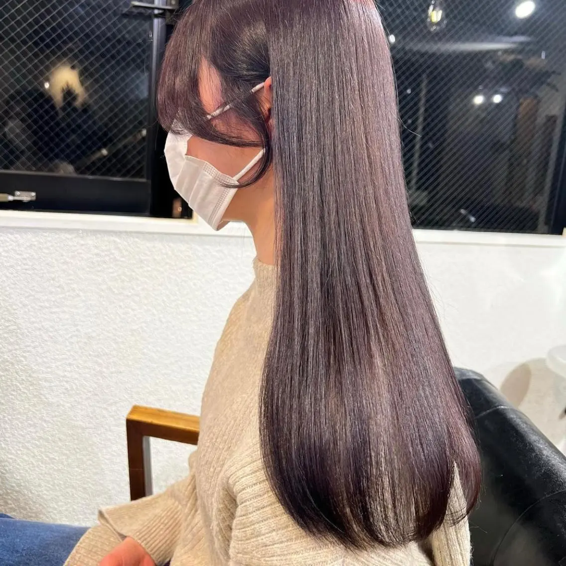 ロング カラー グレージュ パープルカラー パープルグレージュ カット トリートメント レイヤー / メンズ 🇰🇷 細江 美紅のヘアスタイル