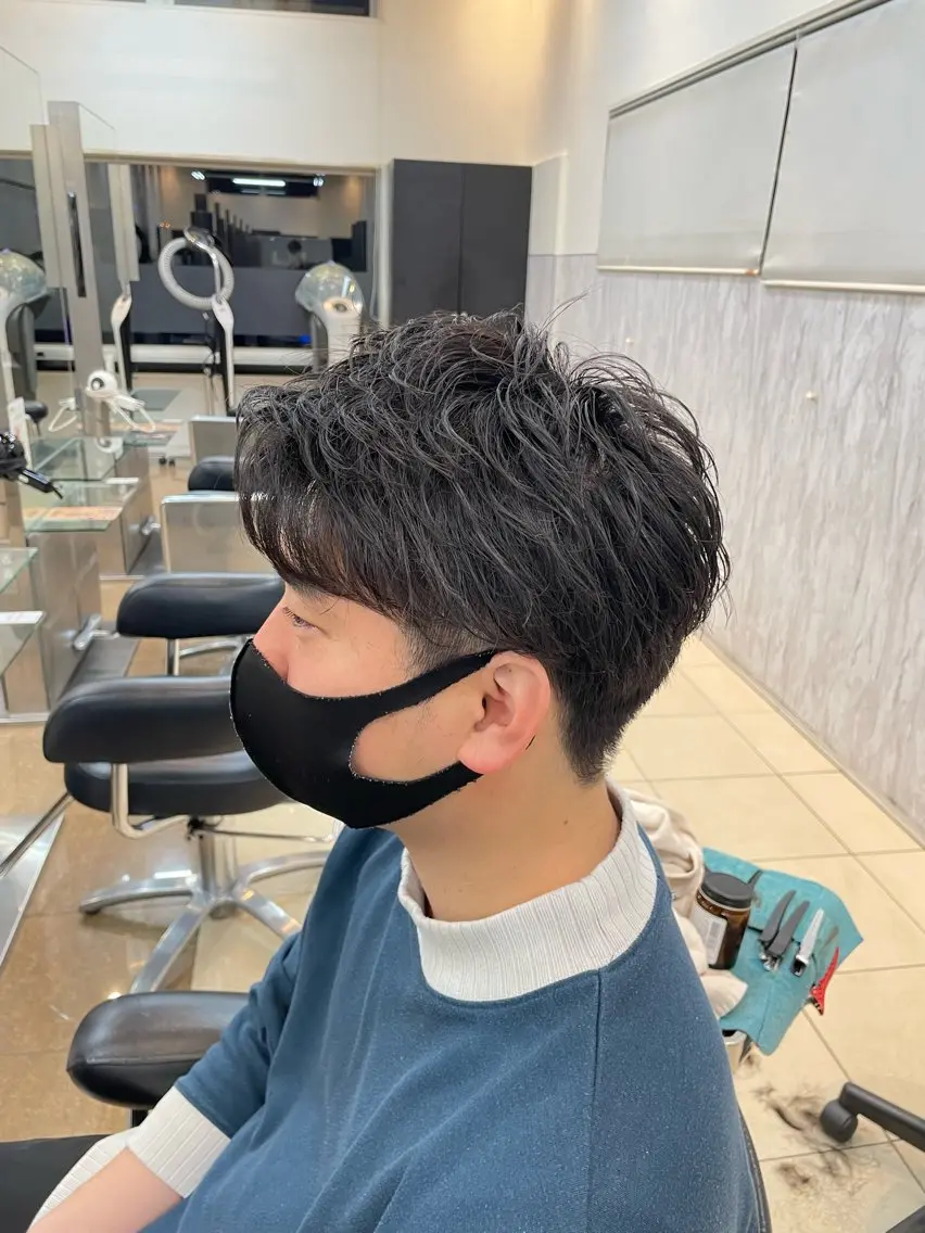 ショート メンズ メンズパーマ 【ヘアディレクター】 りくのヘアスタイル
