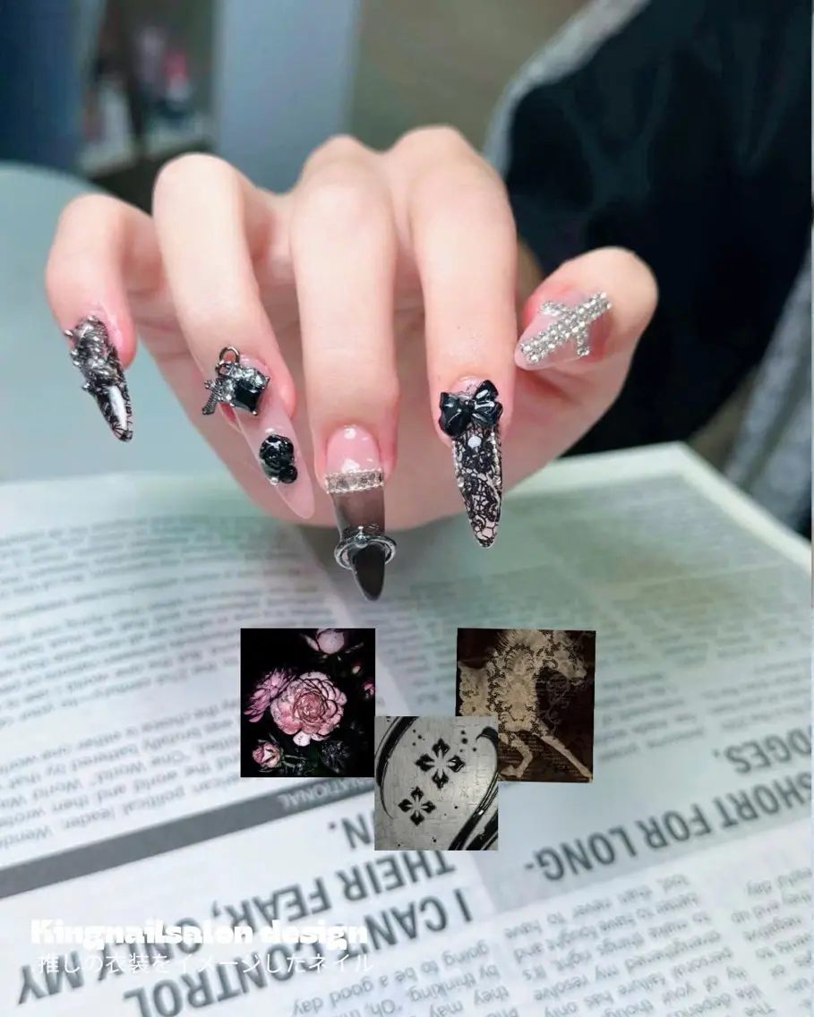 ネイル 長さ出し 韓国ネイル マグネットネイル 持ち込み ストーンネイル ハンドネイル King Nail_Salonのネイルデザイン