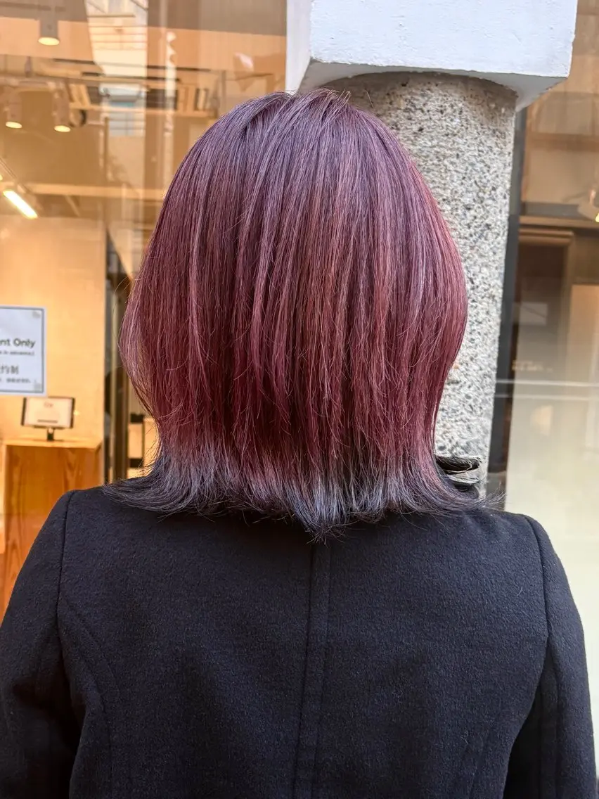 ミディアム カラー ハイライトカラー ハイトーンカラー ピンクカラー ハイライト カット ヘアカラー トリートメント ヘッドスパ matka白髪ぼかし 大人ヘア/KEIKOのヘアスタイル