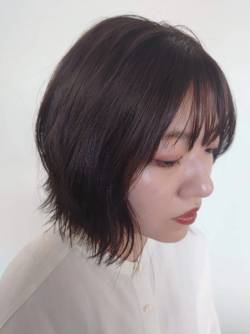 ショート カラー ブラウンカラー マットブラウン ボブ 星野 美由/メンズカットのヘアスタイル