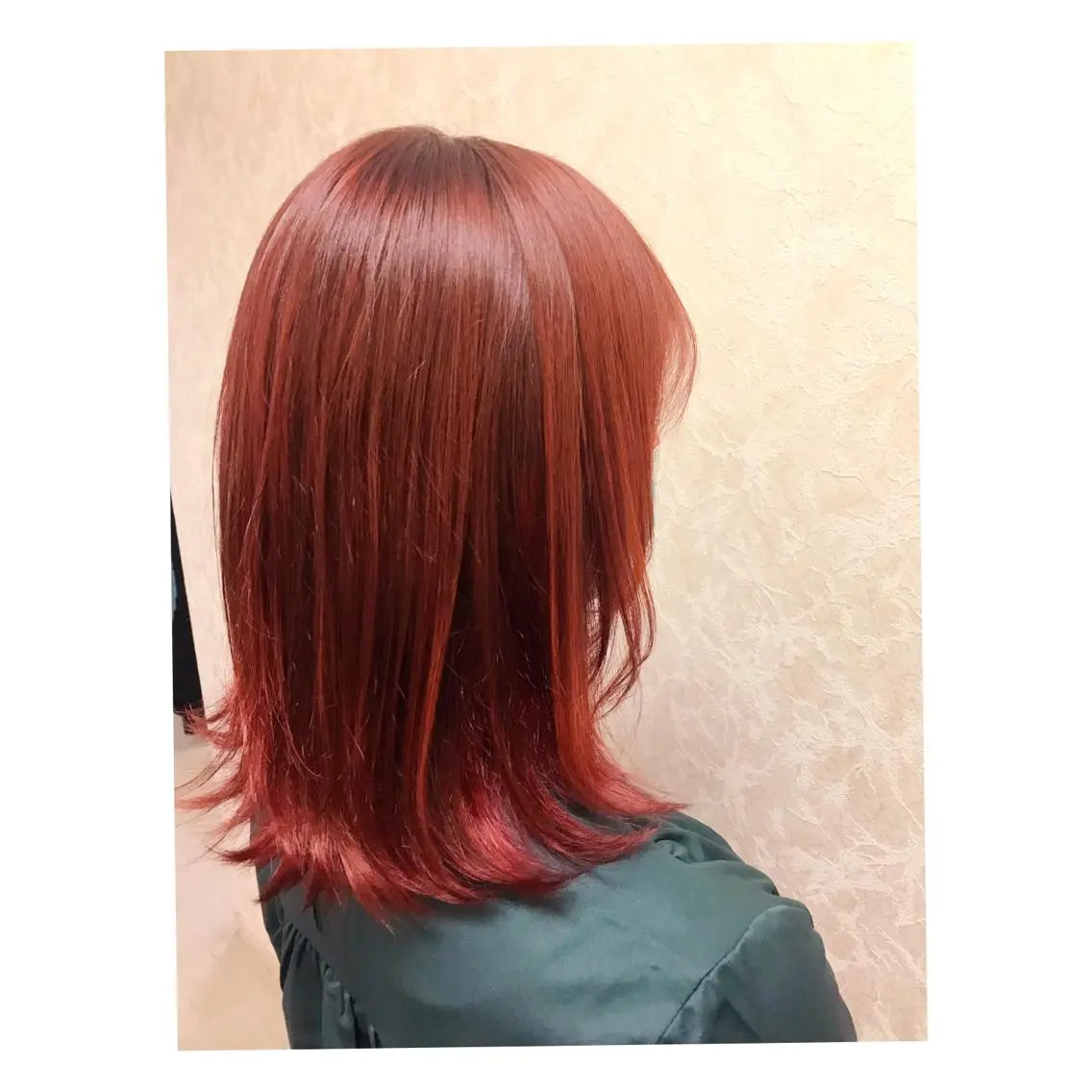 セミロング カラー レッドカラー カット ヘアカラー トリートメント ブリーチ/髪質改善/ レイヤー/YUTO‎のヘアスタイル