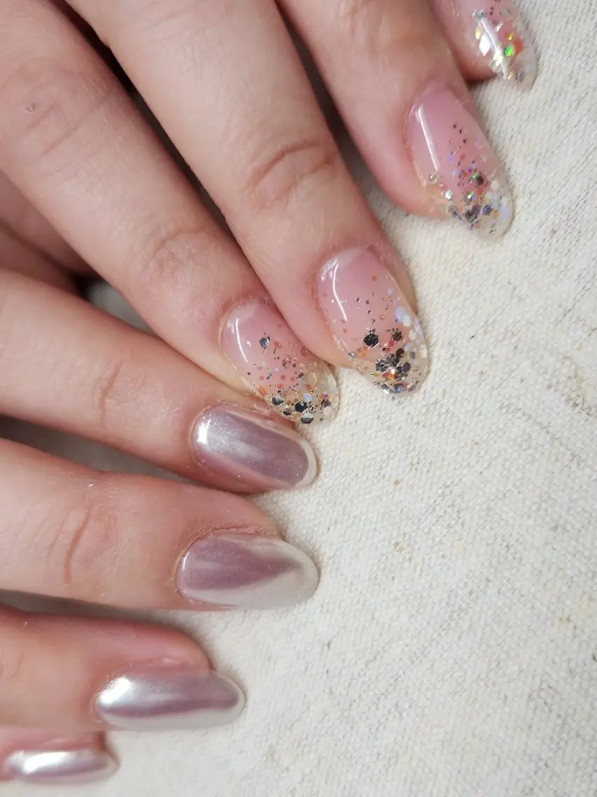 ネイル キラキラネイル ミラーネイル ハンドネイル NailSalon N.中目黒のネイルデザイン