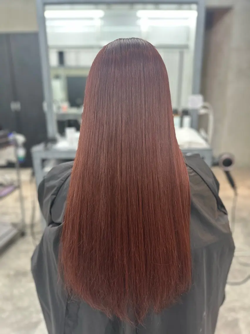 ロング カラー ブリーチ 暖色カラー🔥 栗俣嵐のヘアスタイル