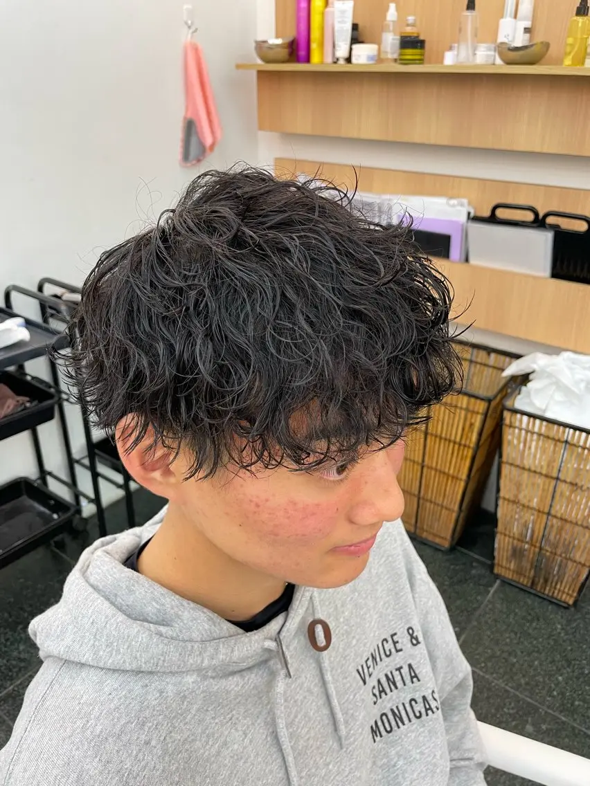 ショート パーマ カット パーマ 💇🏻‍♂️パーマ ニキ✨本田龍斗のヘアスタイル