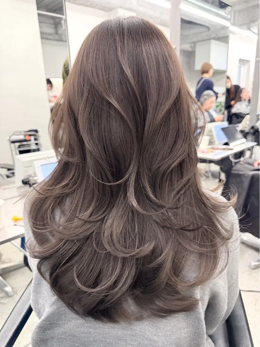 ロング カット ハイライト/レイヤー 河原町/Manatoのヘアスタイル