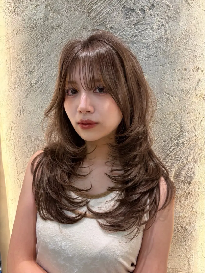 ミディアム カラー カット ヘアカラー トリートメント Lond mare レイヤーカット/韓国のヘアスタイル