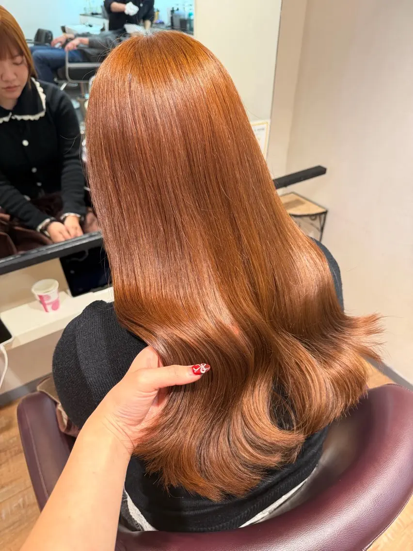 カラー ベージュカラー ブリーチ ダブルカラー ブリーチなしカラー オレンジ ヘアカラー インナーカラー♡ Nanakoのヘアスタイル