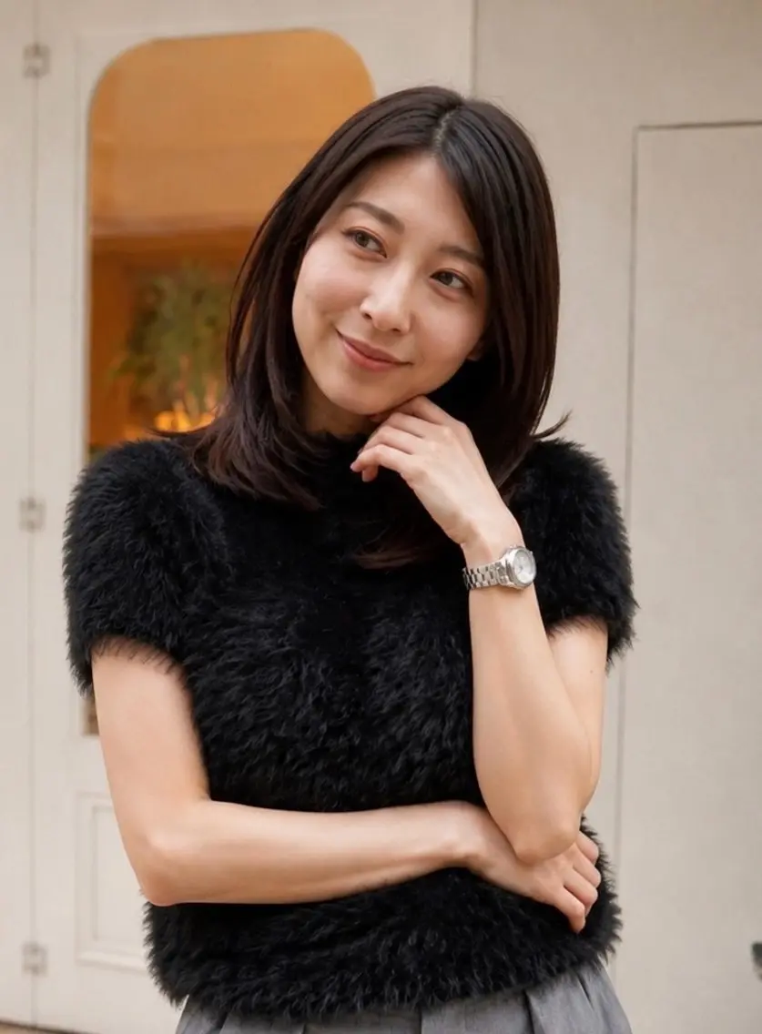 セミロング カラー カット ヘアカラー 梅本 佳容子のヘアスタイル
