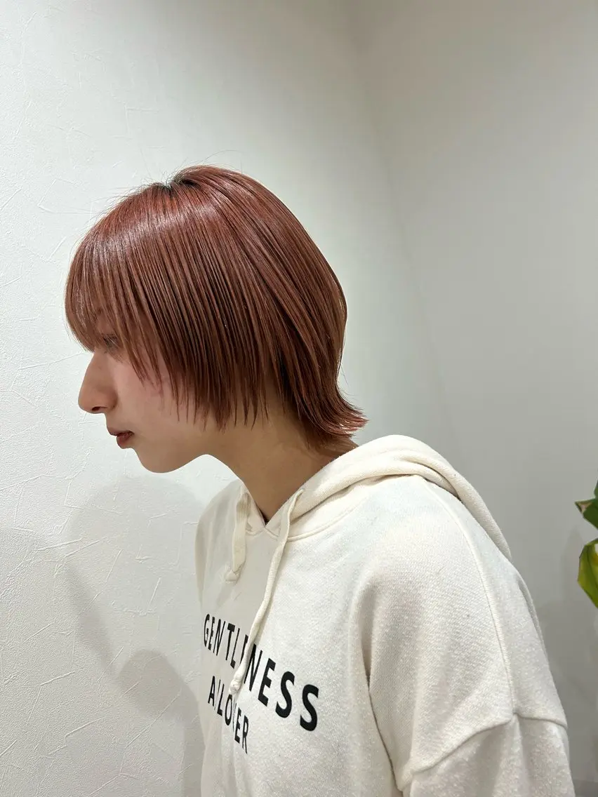 ショート カラー ダブルカラー 顔周りカット レイヤーカット ウルフカット ボブ/ハイトーン 福生Radix 下田のヘアスタイル
