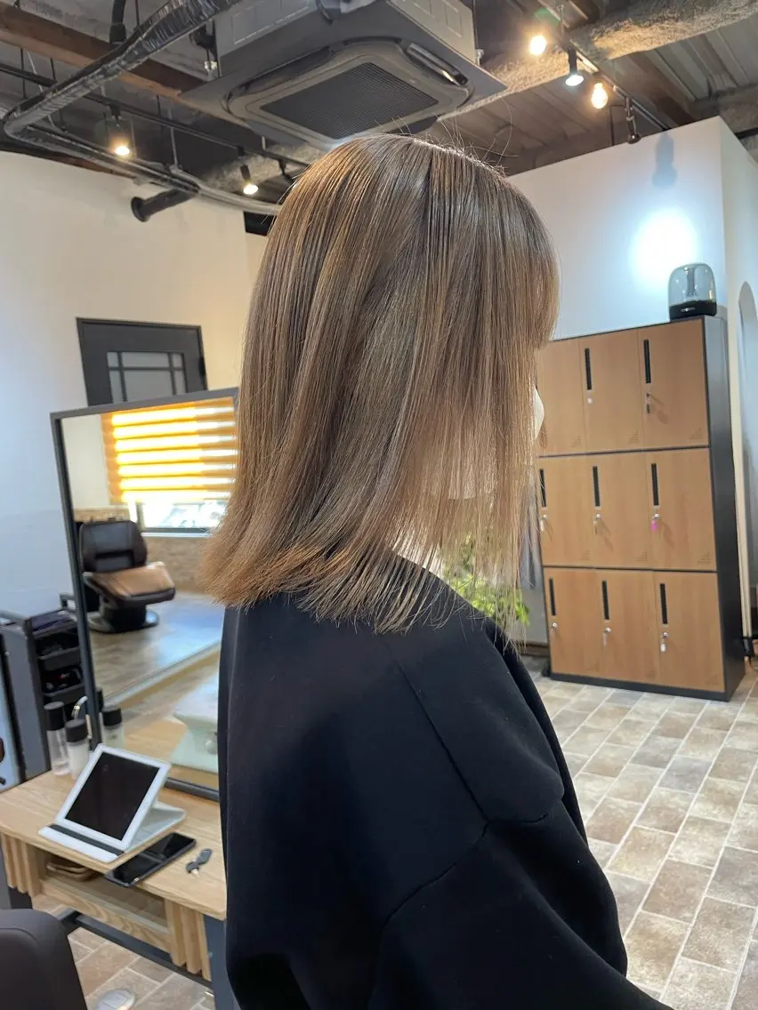 セミロング カラー ヘアカラー YUI/ ブリーチカラー🌷のヘアスタイル