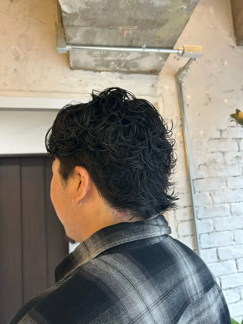 パーマ メンズ マッシュウルフ マッシュ メンズウルフカット ウルフカット パーマ 三浦義久/仙台/ レイヤーカットのヘアスタイル