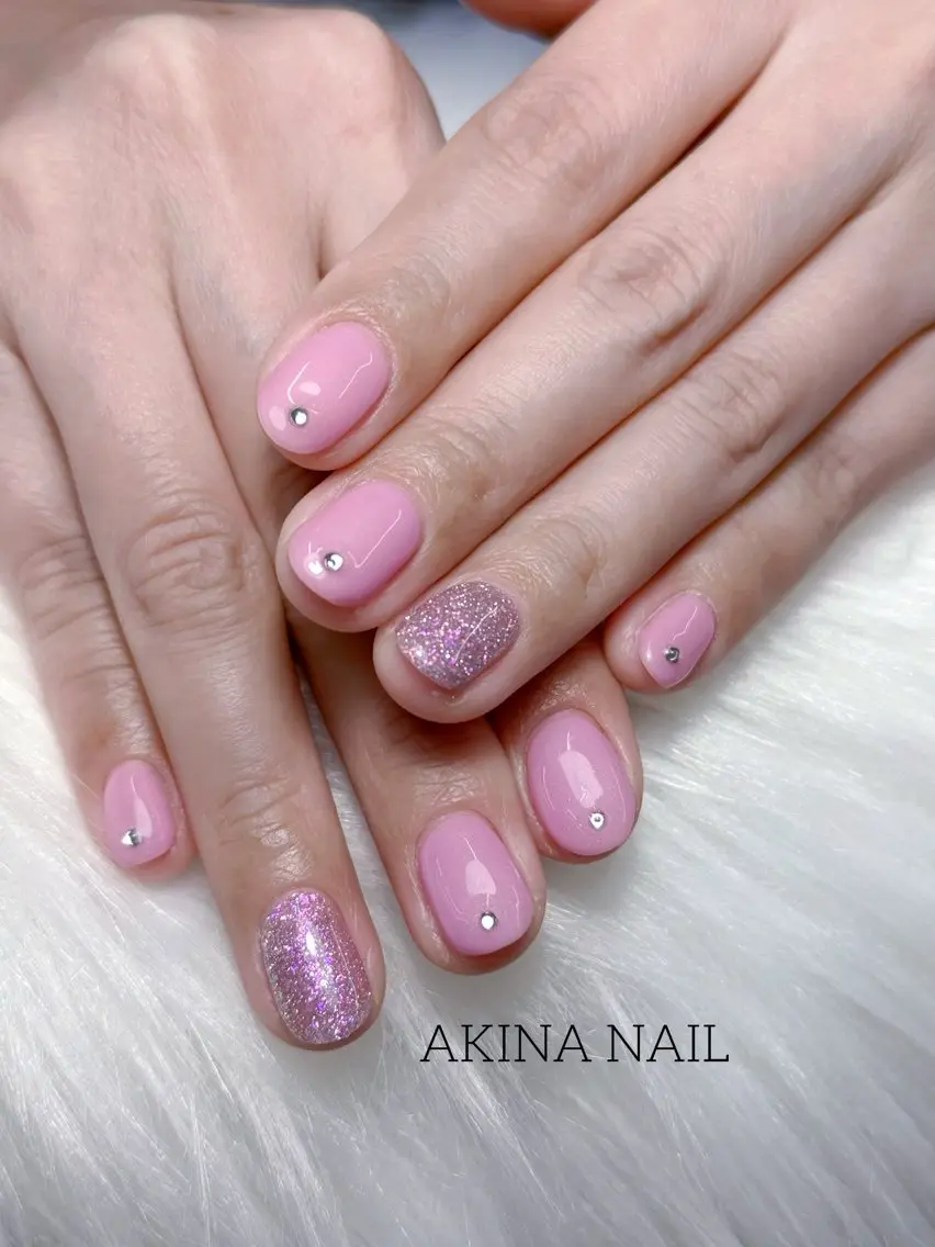 ショート ハンドネイル ハンドケア Akina Nail 亀戸のネイルデザイン