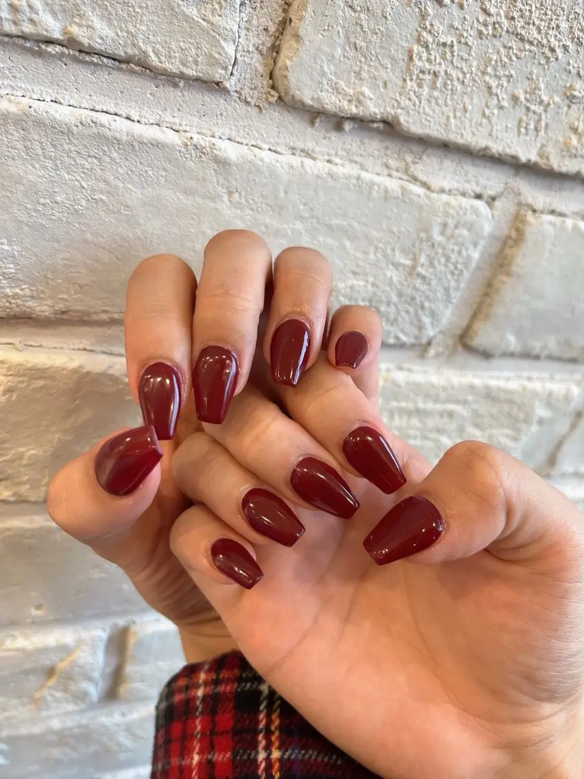 ネイル ボルドー ワンカラーネイル スカルプネイル ❀pom nail❀ aya.のネイルデザイン
