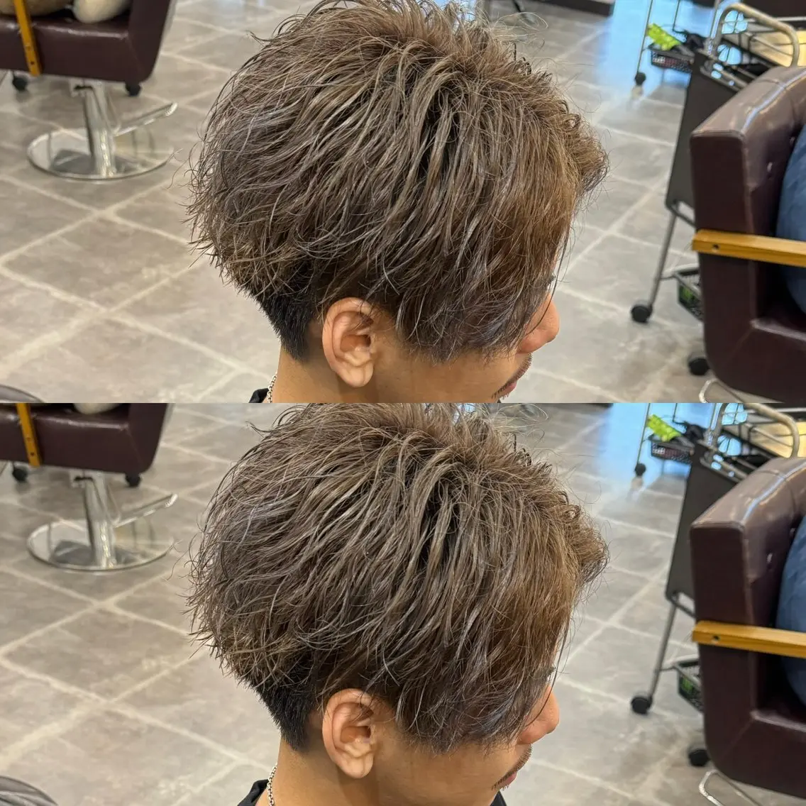 ミディアム カラー メンズ 高橋 宏輔のヘアスタイル