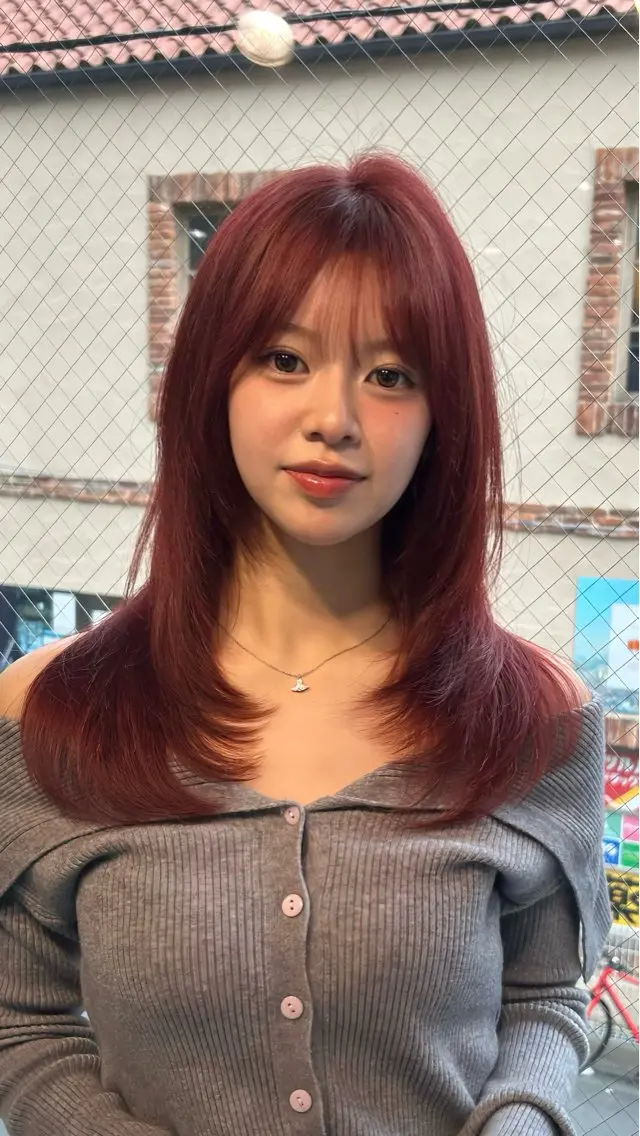 カラー レッドカラー 二宮 陽太のヘアスタイル