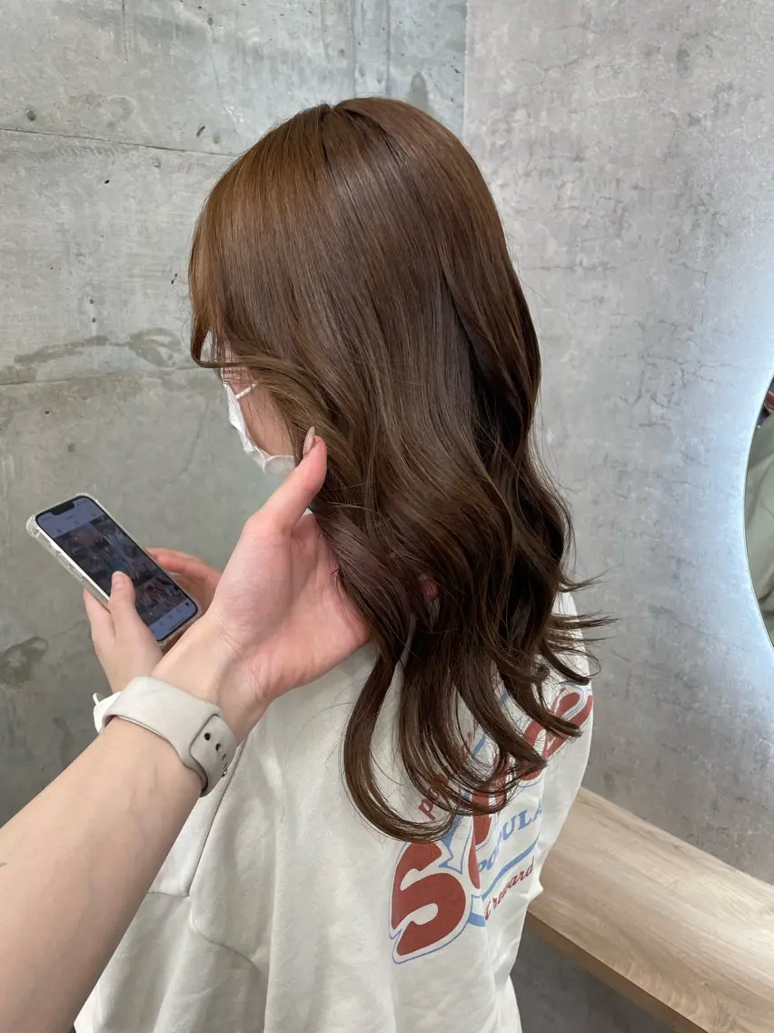セミロング カラー ベージュカラー ブリーチ ブリーチなしカラー ヘアカラー ブリーチ/ベージュ 💕/momoaのヘアスタイル