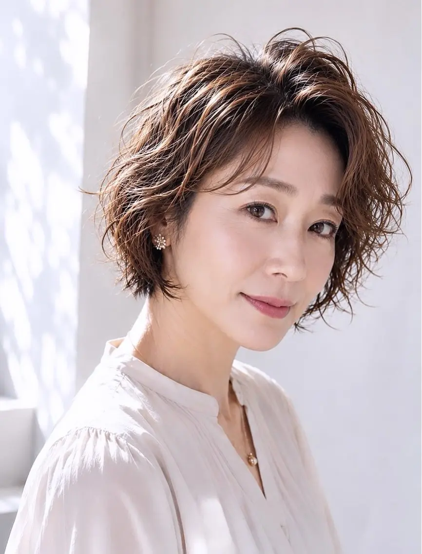 ショート カラー パーマ ボブ カット パーマ トリートメント 小酒井 智洋のヘアスタイル