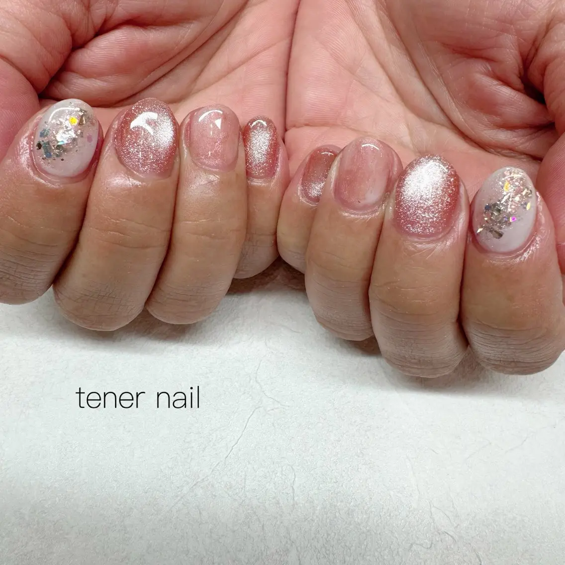ネイル ニュアンスネイル ピンク ハンドネイル テネルネイル tener nailのネイルデザイン
