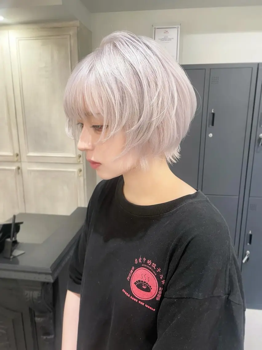 ショート カット ヘアカラー トリートメント 梅田韓国ヘア kiara🩷彡のヘアスタイル