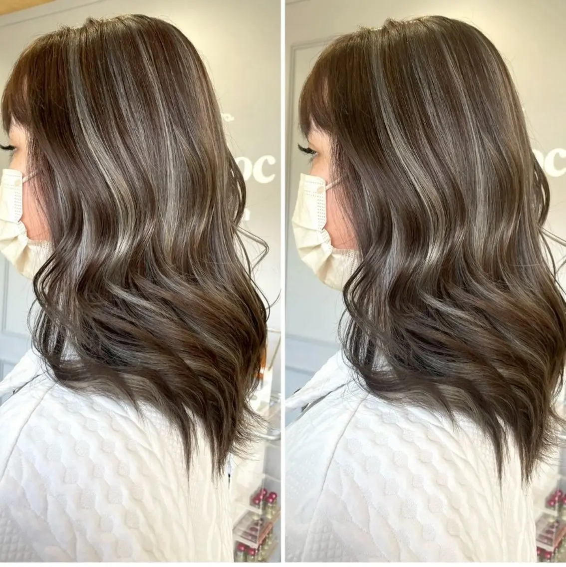 ロング ハイライト ヘアカラー 高良 丹奈のヘアスタイル