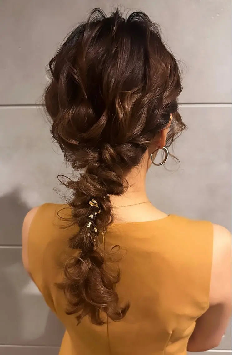 セミロング ヘアアレンジ 結婚式・ブライダル 吉野 華乃のヘアスタイル