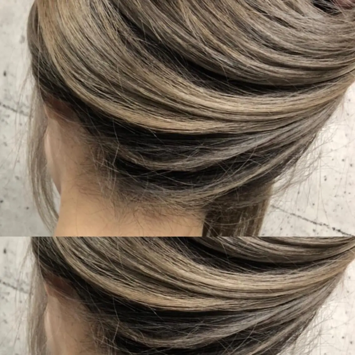 セミロング カラー バレイヤージュ レイヤーカット 奥山義進/大宮 /ダブルカラーのヘアスタイル