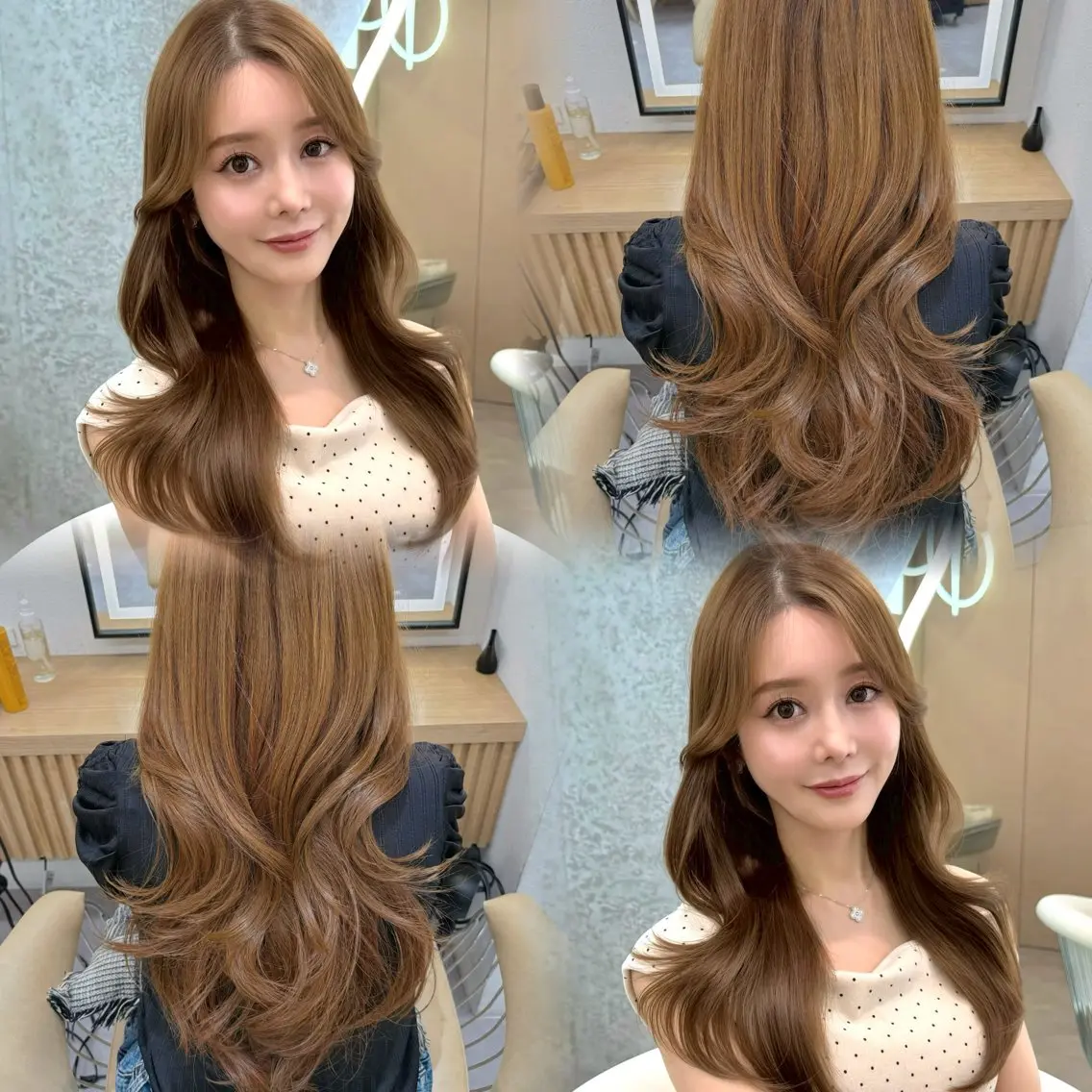 【🩷リピーター限定🩷】メンテナンスカット✂️➕ブリーチなしダブルカラー➕うる艶トリートメント🫧ロング料金なし🍓の写真