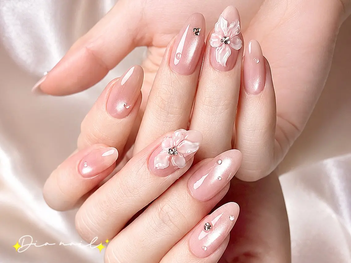 夏限定【自爪】氷花3Dアート×うる艶マグネットネイル ¥6980→5980の写真