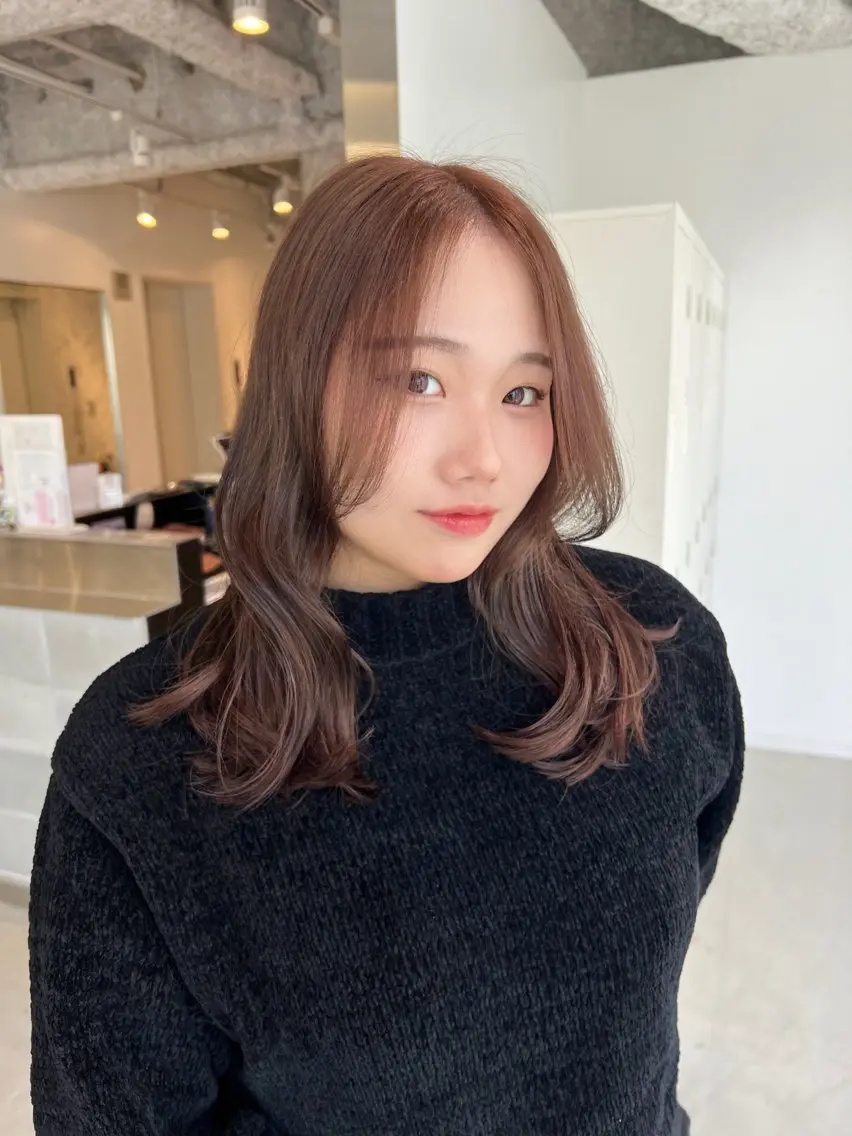 ミディアム カラー ブリーチ 透明感カラー ダブルカラー ブリーチなしカラー ヘアカラー トリートメント 艶ハイトーン🔆 ️️️安座間 希のヘアスタイル