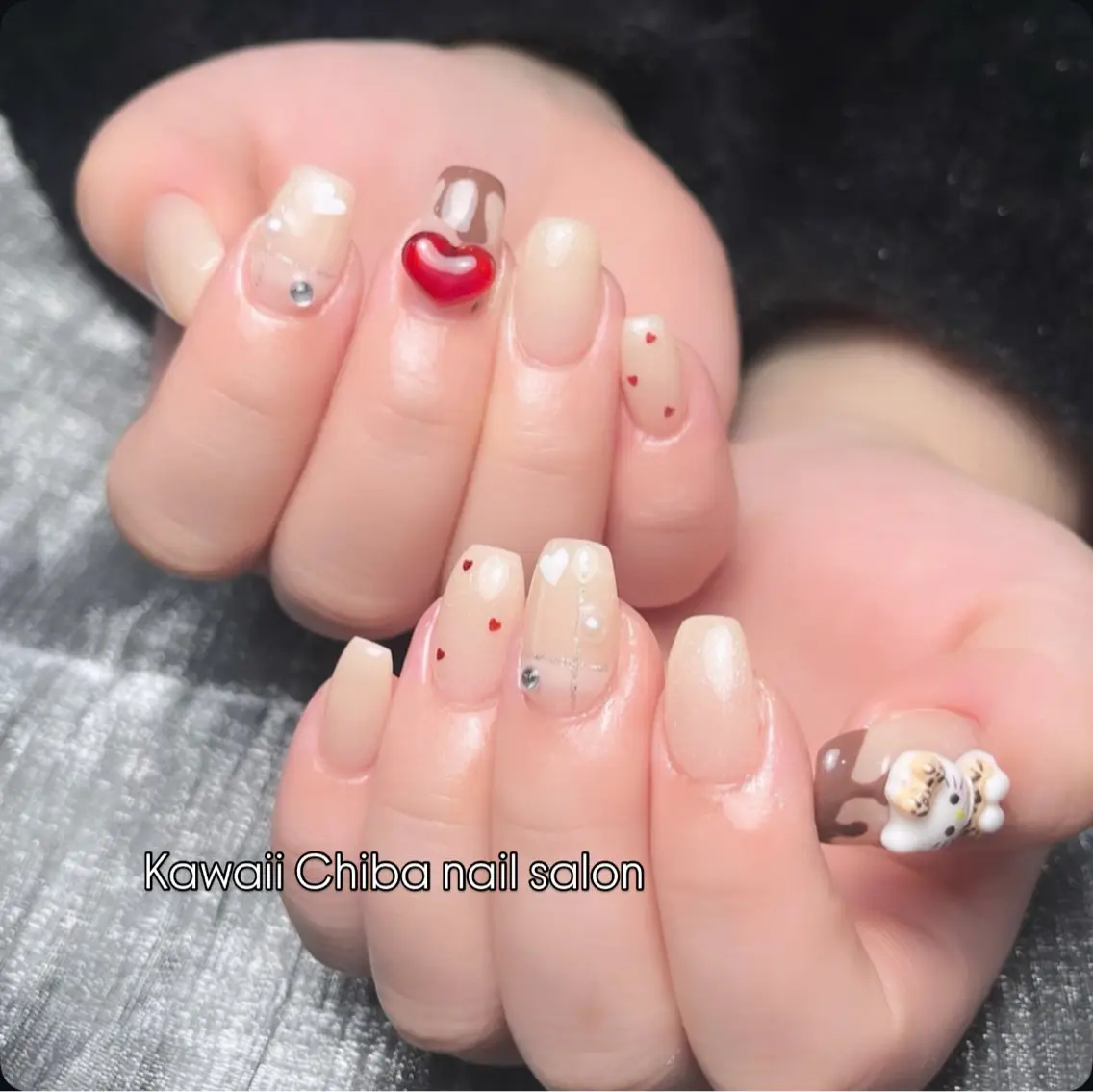 ネイル チークネイル 桜ネイル 長さ出し フラワーネイル フレンチネイル ハンドネイル ハンドケア Kawaii Chiba nailのネイルデザイン