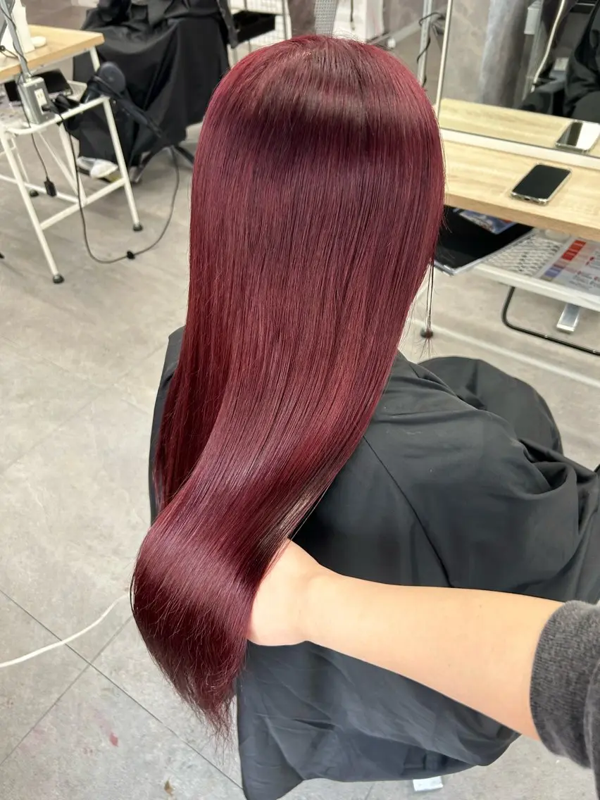 ロング カラー ヘアアレンジ MOMO艶髪 🩵モテカラーのヘアスタイル