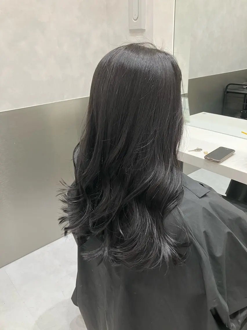 ロング カラー カット ヘアカラー トリートメント 💖ブリーチなし透明 感💖ASAHIのヘアスタイル