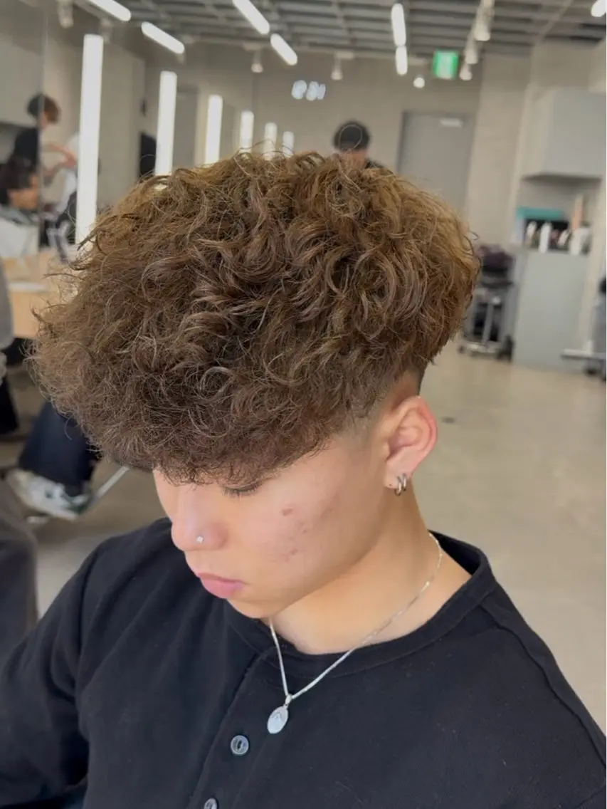 ショート パーマ メンズ スペインカール カット パーマ メンズパーマカット 達人/涼のヘアスタイル