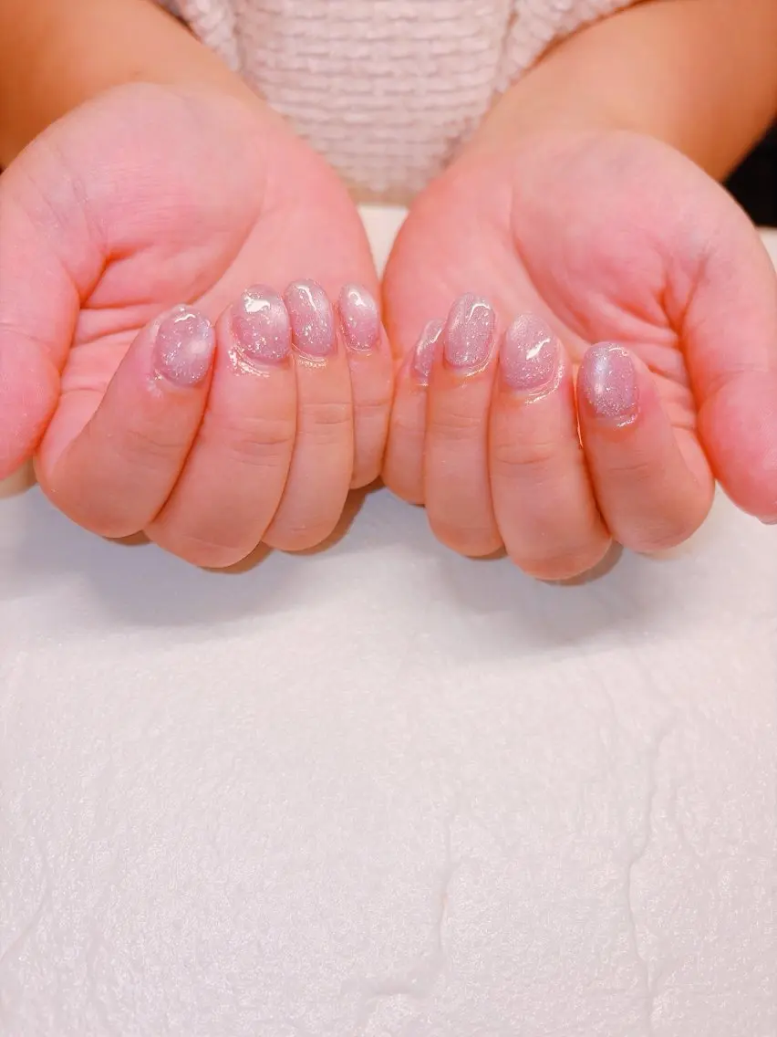 ネイル フラッシュネイル フラッシュマグ 氷ネイル・うるうるネイル ショートネイル happiness nailのネイルデザイン