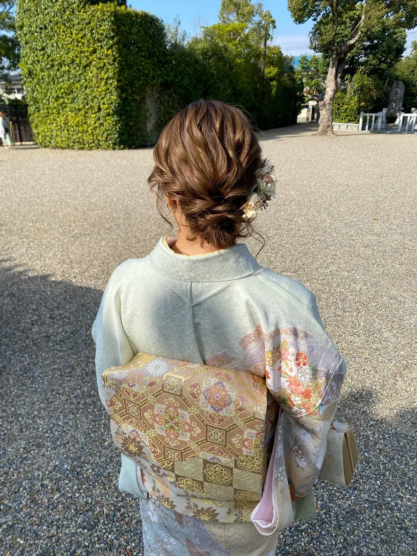 セミロング カラー ヘアアレンジ ヘアセット ハイライト、レイヤー カット/西梅田/中西のヘアスタイル