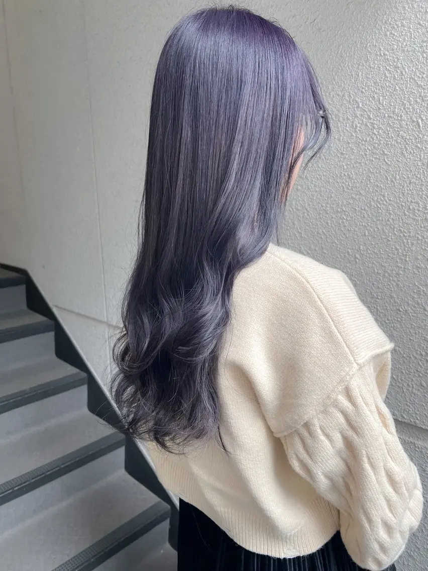ロング カラー ブリーチ ラベンダーカラー カラーパティシエ facce🌼ikoのヘアスタイル