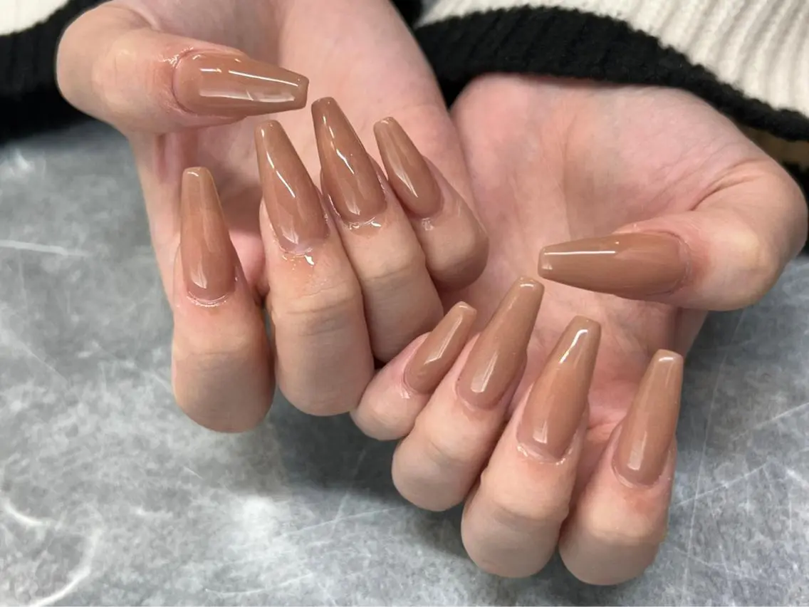 【アクリルスカルプ+オフ無】長さ出し/ワンカラー 🫧の写真