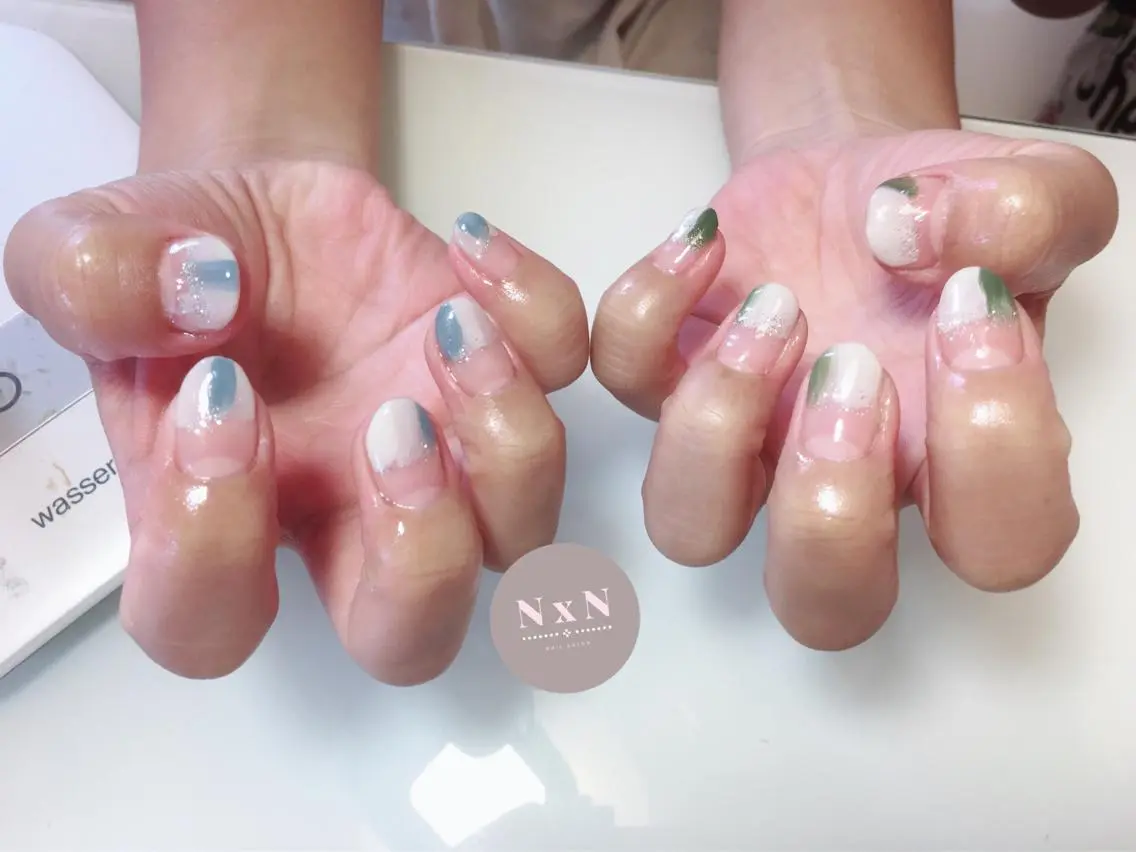 ネイル フレンチネイル ジェルネイル ぷっくりネイル ハンドネイル nail salon N×Nのネイルデザイン